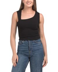 TJ Maxx - Asymmetrical Neck Cut Out Tank Top For Spandex/Cotton - Lyst
