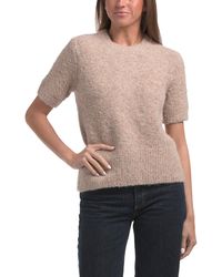 TJ Maxx - Wool Blend Short Sleeve Cropped Sweater, Spandex/Polyester/Acrylic - Lyst
