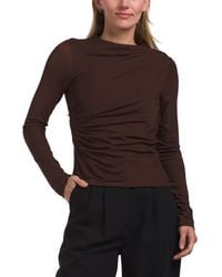 TJ Maxx - Mesh Faded Floral Long Sleeve High Neck Drape Top For Spandex/Polyester - Lyst