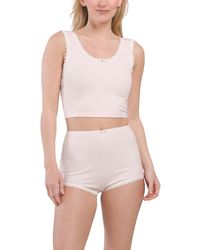 TJ Maxx - 2Pc Ribbed Kiki Cropped Tank And Shorts Pajama Set For Spandex/Rayon - Lyst