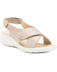 TJ Maxx - Leather Comfort Cross Band Wedge Sandals For Leather - Lyst