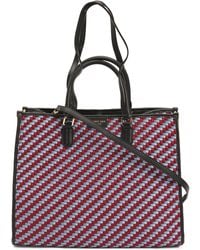 TJ Maxx - Micro Woven Square Tote With Leather Trim, Leather - Lyst