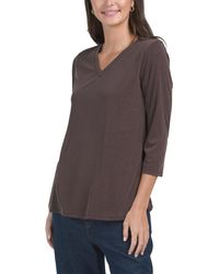 TJ Maxx - Quarter Length V-Neck T-Shirt Shirt For Modal/Polyester - Lyst