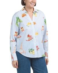 TJ Maxx - Long Sleeve Striped Button Up Shirt For Cotton - Lyst