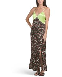 TJ Maxx - Printed Silky V-Neck Full Length Dress For Viscose/Rayon - Lyst