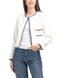 TJ Maxx - Ladylike Jacket With Contrast Trim For Spandex/Cotton/Polyester - Lyst