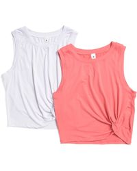TJ Maxx - 2Pk Super Soft Sideline Twist Tank Tops For Spandex/Polyester - Lyst