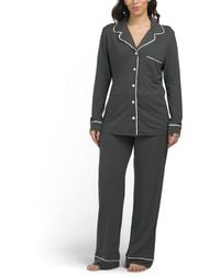 TJ Maxx - 2Pc Bella Relaxed Long Sleeve Top And Pants Pajama Set For Pima Cotton/Modal - Lyst