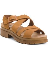 TJ Maxx - Nubuck Leather Multi-Band Sandals With Buckle For - Lyst