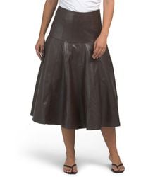 TJ Maxx - Seamed Midi Skirt For Polyester/Leather - Lyst