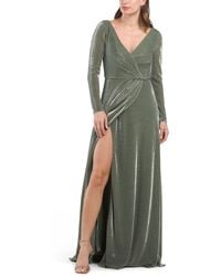 TJ Maxx - Long Sleeve Velvet Evening Gown For Polyester - Lyst