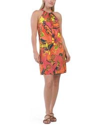 TJ Maxx - Juju Floral Scroll Printed Halter Mini Dress For Spandex/Polyester - Lyst