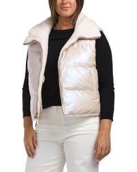 TJ Maxx - Wool Blend Reversible Puffer Vest With Oversized Pockets, Polyester/Wool - Lyst