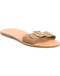TJ Maxx - Leather Sanbel Slide Sandals For Leather - Lyst