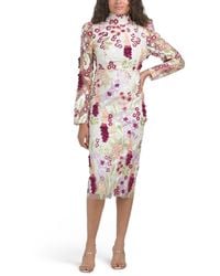 TJ Maxx - Long Sleeve 3D Floral Embellished Dress For Spandex/Polyester - Lyst