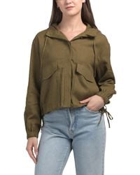 TJ Maxx - Linen Blend Pleated Back Hooded Drawstring Waist Jacket For Linen/Viscose - Lyst