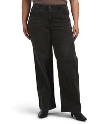 TJ Maxx - Plus Ab Solution High Rise Wide Leg Denim Pants For Spandex/Cotton/Polyester - Lyst