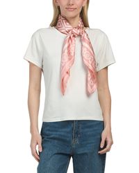 TJ Maxx - Geometric Silky Square Scarf With Border For Polyester - Lyst