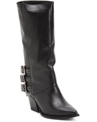 TJ Maxx - Leather 3 Buckles Fold Over Tall Shaft Boots For - Lyst