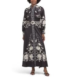 TJ Maxx - Long Sleeve Mock Neck Maxi Dress With Belt For Spandex/Polyester - Lyst