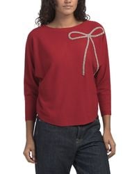 TJ Maxx - Bow Embellish Dolman Pull Over Sweater, Nylon/Polyester/Rayon - Lyst