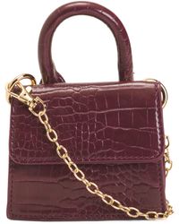 TJ Maxx - Faux Leather Croc Embossed Satchel With Crossbody Chain, Leather - Lyst