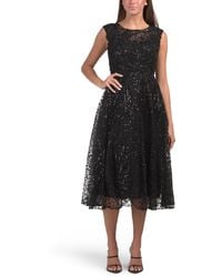 TJ Maxx - Sleeveless Sequin Embellished Tea Length Dress For Polyester - Lyst