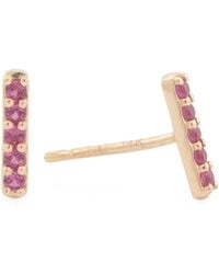 TJ Maxx - 14Kt Lab Grown Ruby Bar Earrings - Lyst