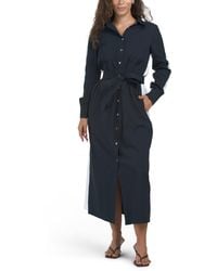 TJ Maxx - Cotton Blend Poplin Color Block Shirt Dress For Cotton/Polyester - Lyst