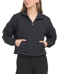 TJ Maxx - Woven Spring Peak Cropped Half Zip Windbreaker, Polyester - Lyst