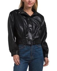 TJ Maxx - Funnel Neck Jacket For Polyester/Leather - Lyst