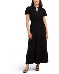 TJ Maxx - Bubble Sleeve Tiered Maxi Dress For Spandex/Polyester - Lyst