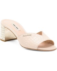 TJ Maxx - Leather St. Croco Embossed 2 Rhinestone Heeled Sandals For - Lyst