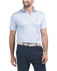 TJ Maxx - Martini Glasses Short Sleeve Printed Performance Polo For Spandex/Polyester - Lyst