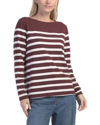TJ Maxx - Long Sleeve Boat Neck Step Hem Top For Spandex/Polyester/Rayon - Lyst