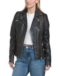 TJ Maxx - Leather Biker Jacket For Polyester/Leather - Lyst