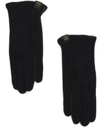TJ Maxx - Leather Palm Asymmetrical Ribbed Gloves For Nylon/Polyester/Leather - Lyst