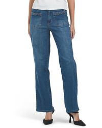 TJ Maxx - High Waisted Patch Pocket Wide Leg Jeans With Braided Trim For Spandex/Cotton/Polyester - Lyst