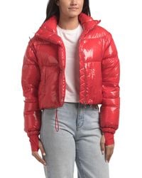 TJ Maxx - Cropped Down Puffer Jacket With Zip Off Sleeves, Nylon/Polyester - Lyst