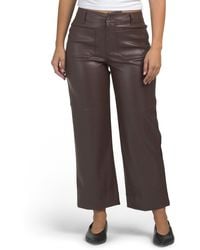 TJ Maxx - Patch Pockets Wide Leg Pants For Polyester/Leather - Lyst