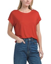 TJ Maxx - Solid Cap Sleeve Crew Neck Top For Spandex/Rayon - Lyst
