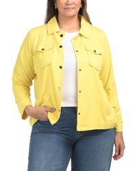 TJ Maxx - Plus French Terry Knit Jacket For Spandex/Polyester/Rayon - Lyst