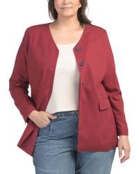 TJ Maxx - Plus Tunic Jacket, Polyester/Linen/Rayon - Lyst