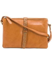 TJ Maxx - Leather East West Compartment Flap Over Shoulder Bag For - Lyst