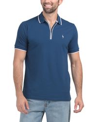 Tj Maxx - Quarter Zip Pique Polo With Contrast Tipping For Spandex/Cotton/Polyester - Lyst