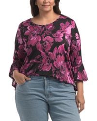 TJ Maxx - Plus Floral Printed Top For Spandex/Polyester - Lyst