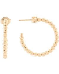 TJ Maxx - 18Kt Plated Beaded Hoop Earrings For Diamond - Lyst