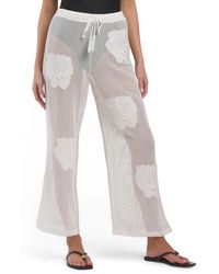 TJ Maxx - Floral Embroidered Mesh Cover-Up Pants For Cotton/Polyester - Lyst