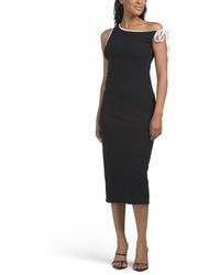 TJ Maxx - One Shoulder Tie Detail Midi Dress For Spandex/Polyester/Rayon - Lyst