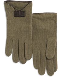 TJ Maxx - Cashmere Tech Gloves With Leather Bow And Piping With V Vent On Top, Leather/Cashmere - Lyst